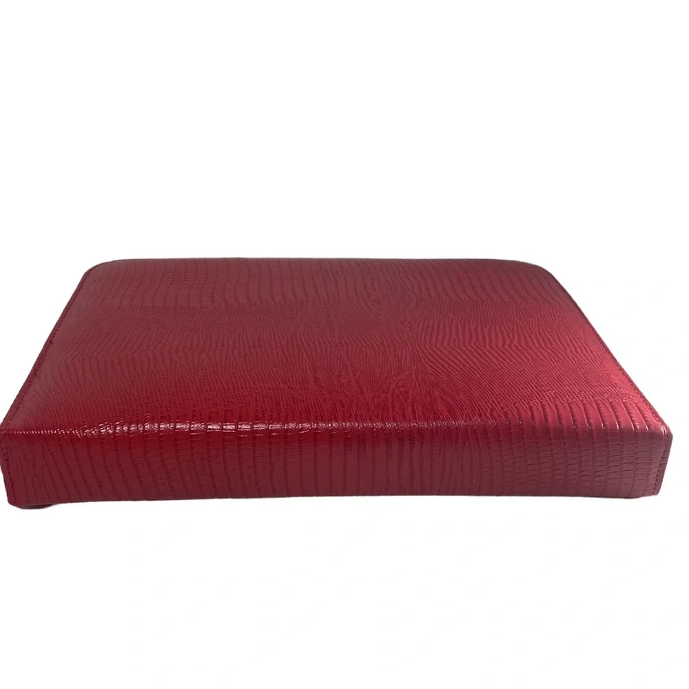 Goal Maker Red Leather Reptile Design Binder